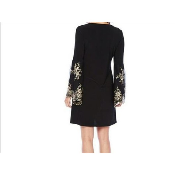 NWT MSK Bell Sleeve Shift Dress Black Gold Sleeve Women's Plus Size 1X H14730 - Picture 11 of 14